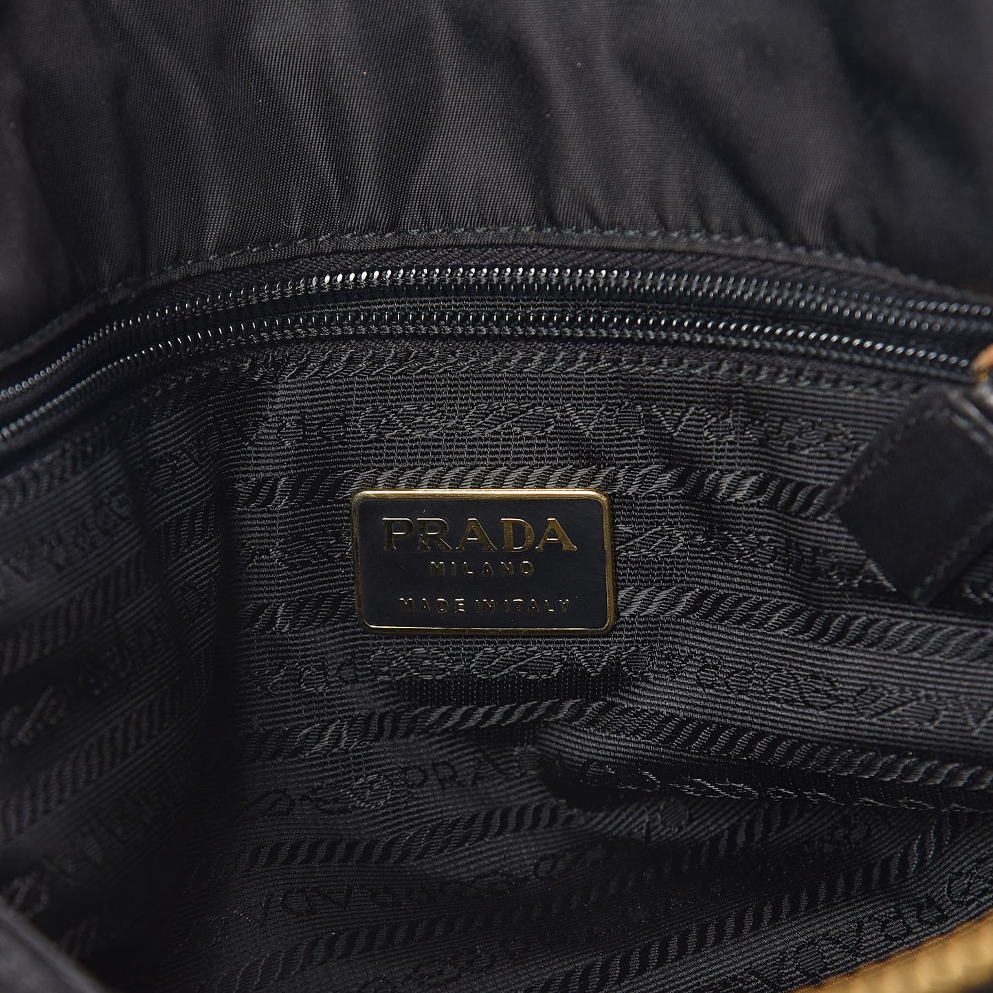 Nappa Tessuto Nylon Chain Tote Black