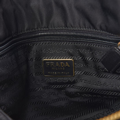Prada Nappa Tessuto Nylon Chain Tote Black 6 of 9
