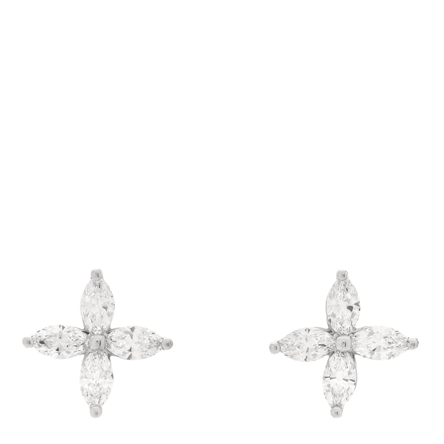 Tiffany Platinum Diamond .92ct Medium Victoria Earrings 1 of 5