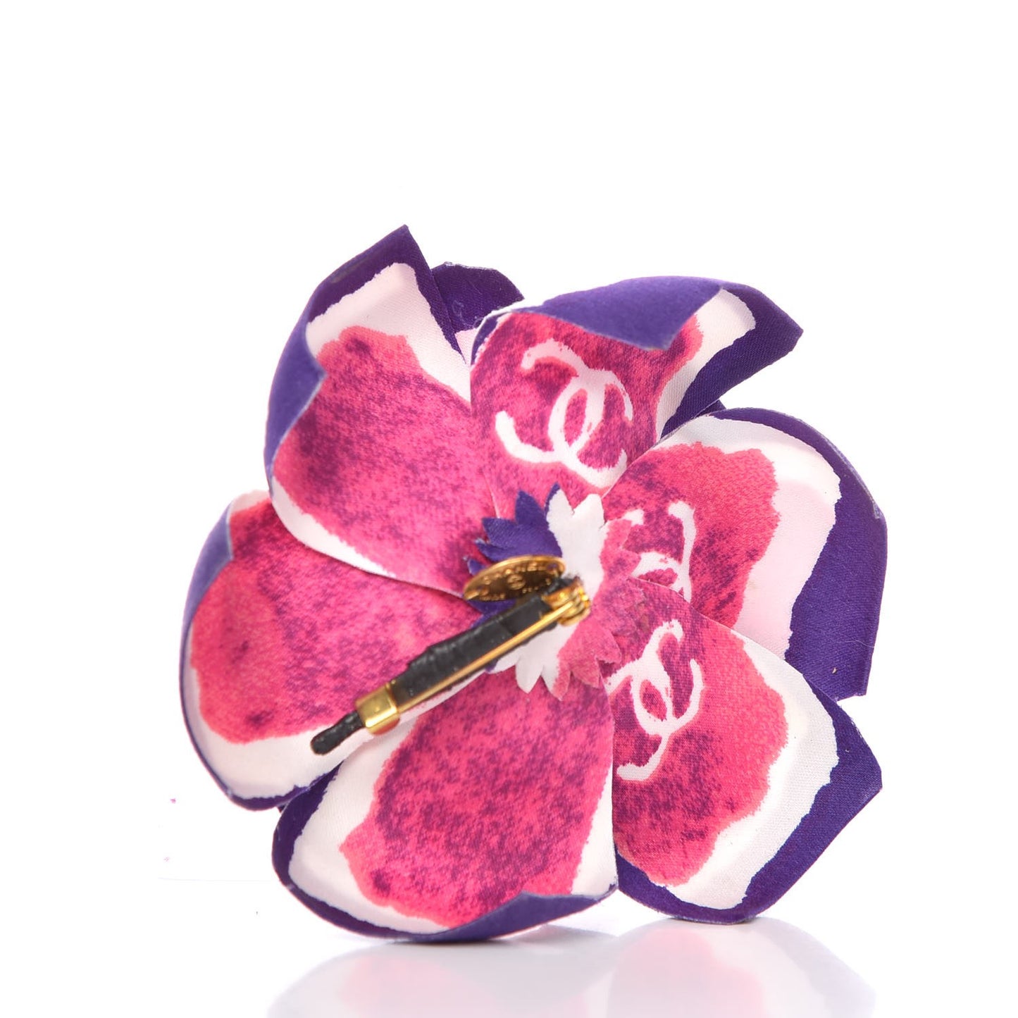 Crepe Satin Camellia Pin Brooch Pink Purple
