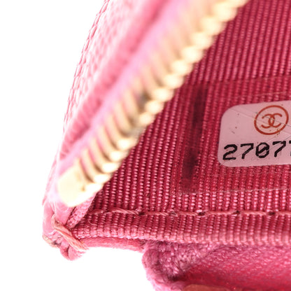 Chanel Caviar Quilted Classic Zip Pouch Pink 7 of 9