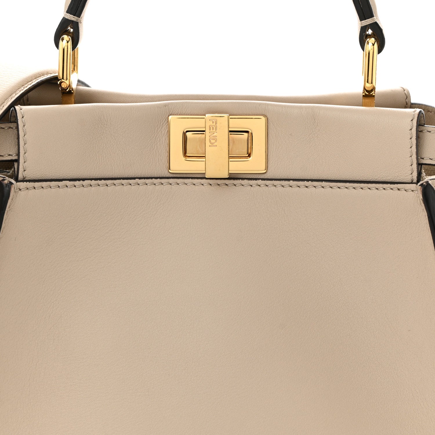 Fendi Vitello Seta Canvas FF Embroidered Mini Peekaboo Iconic