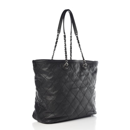 Chanel Grained Calfskin Quilted Small Daily Shopping Tote Black 14 of 23