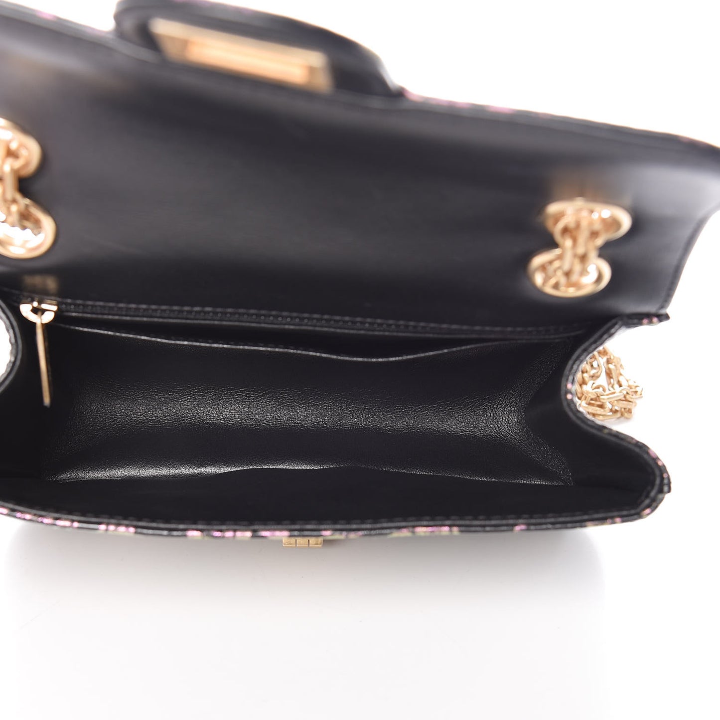 Calfskin Crocodile Embossed Graffiti 2.55 Mini Cocodile Reissue Flap Black Pink