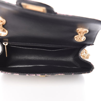 Chanel Calfskin Crocodile Embossed Graffiti 2.55 Mini Cocodile Reissue Flap Black Pink 5 of 13