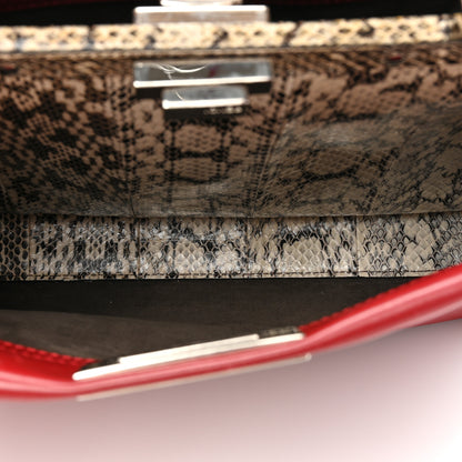Fendi Vitello Seta Elaphe Crocodile Monster Eyes Medium Peekaboo Iconic Satchel Ribes Naturale 5 of 17