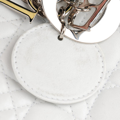 Christian Dior Lambskin Cannage Medium Lady Dior White 8 of 15