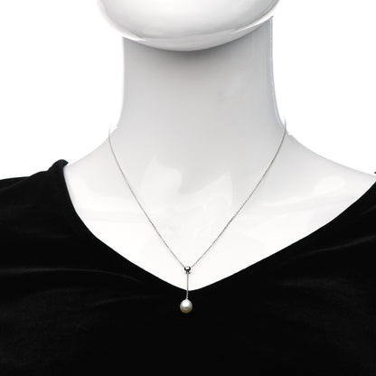Tiffany 18K White Gold Pearl Drop Pendant Necklace 2 of 5