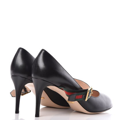 Gucci Calfskin Sylvie Mid Heel Pumps 41 Black 4 of 10