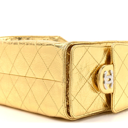 Chanel Metallic Aged Calfskin Mini Chanel 25 Handbag Gold 9 of 13
