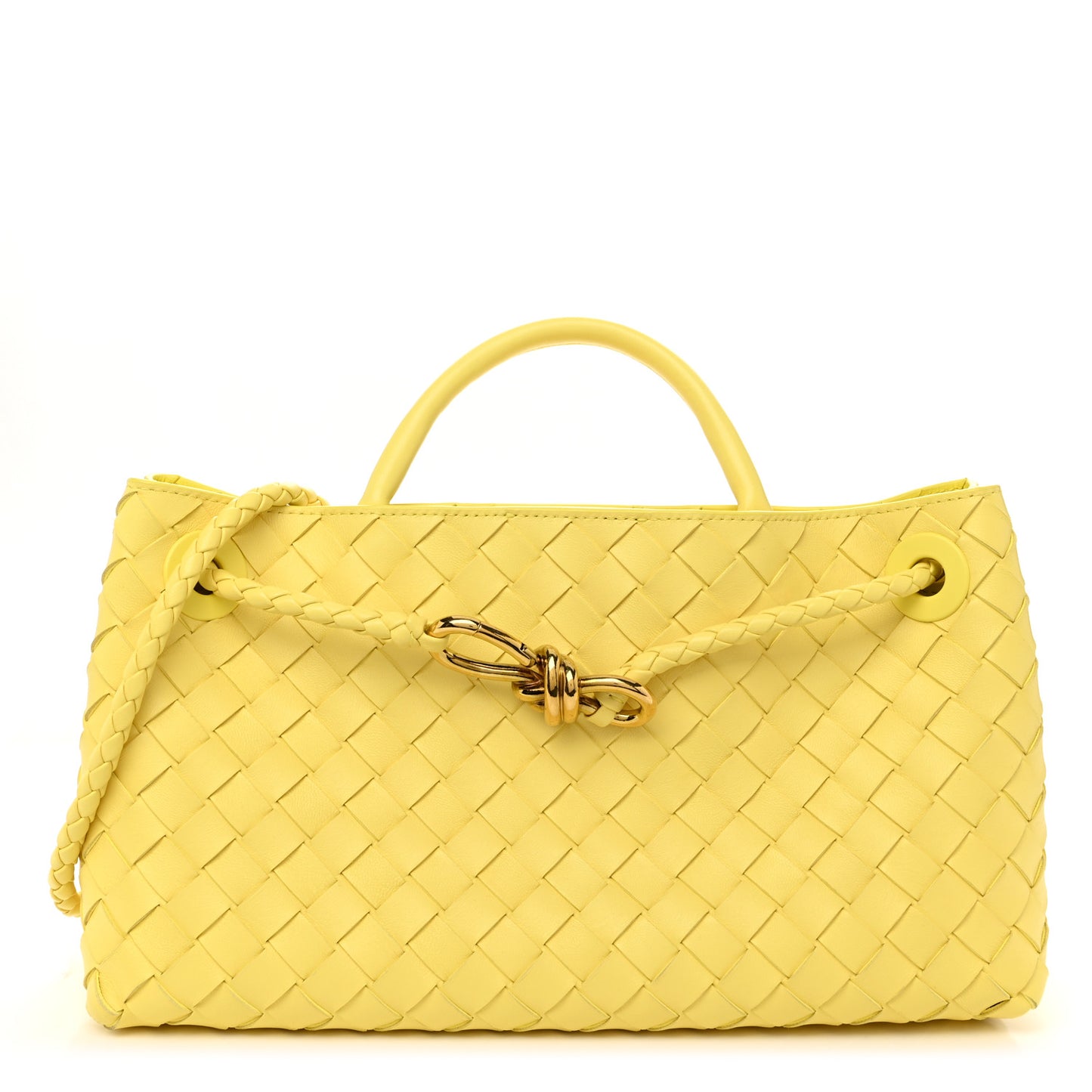 Nappa Intrecciato Small East West Andiamo Shoulder Bag Sherbert