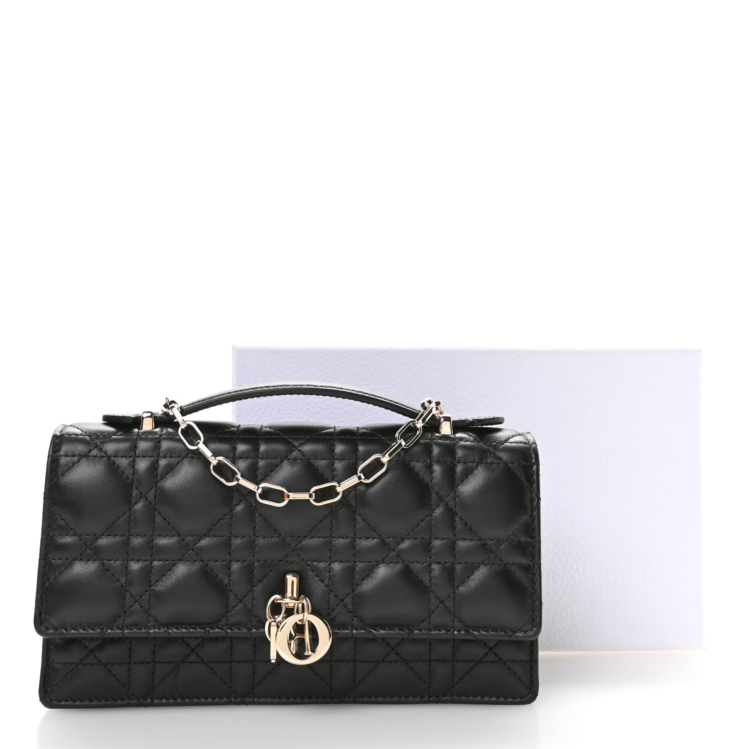Christian Dior Lambskin Cannage Mini My Dior Bag Black 11 of 11