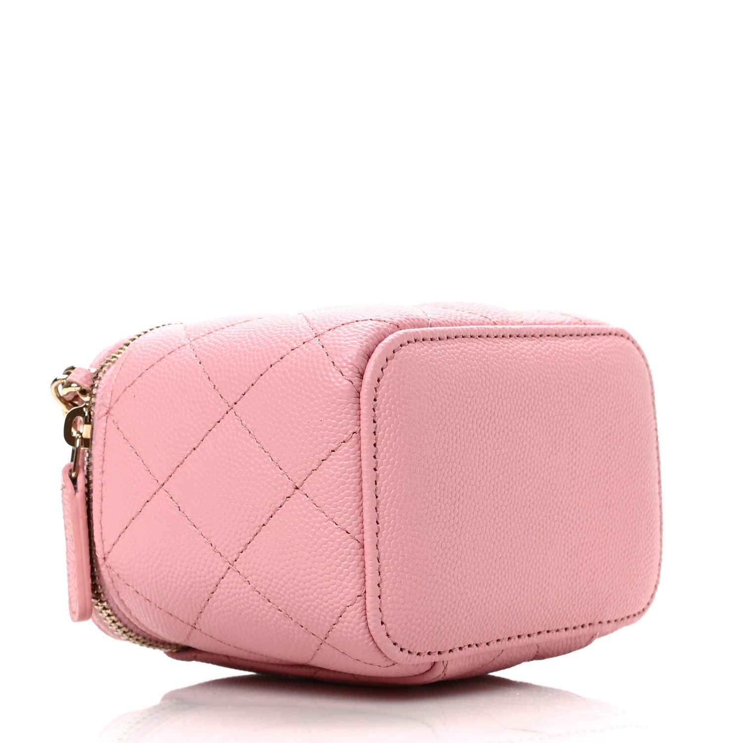 Chanel Caviar Quilted Mini Vanity Case With Chain Pink 4 of 9
