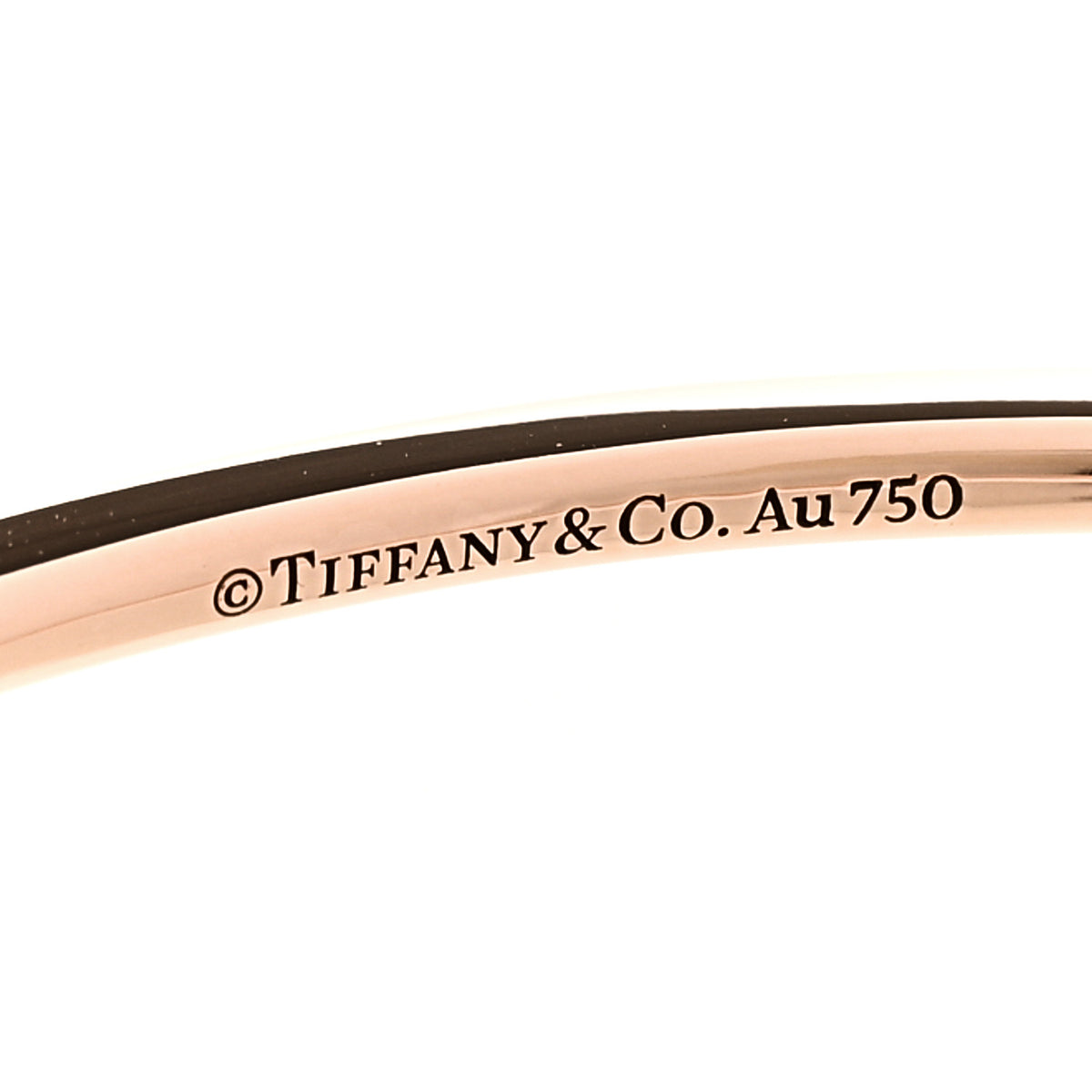 Tiffany 18K Rose Gold Diamond Metro Hinged Bangle Bracelet 4 of 5