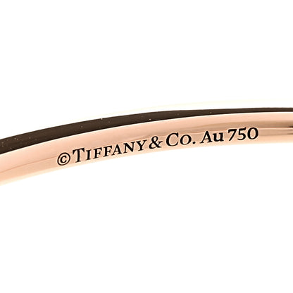 Tiffany 18K Rose Gold Diamond Metro Hinged Bangle Bracelet 4 of 5
