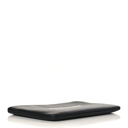Balenciaga Calfskin Logo Medium Everyday Pouch Black 4 of 7