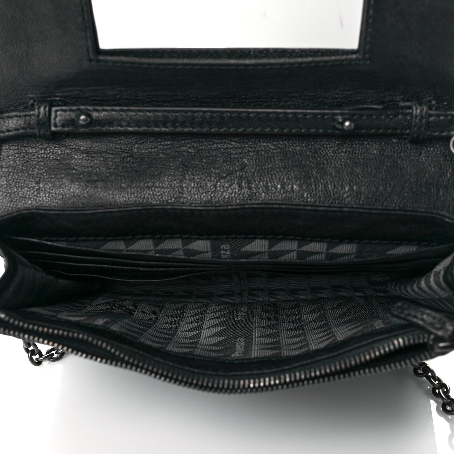 Lambskin PS1 Large Chain Wallet Black