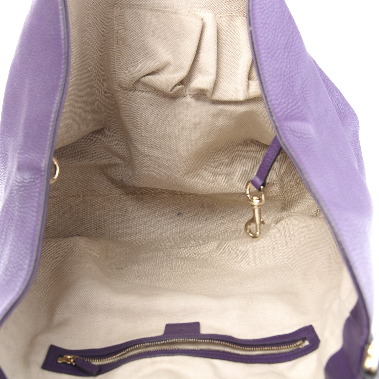 Pebbled Calfskin Large Soho Shoulder Bag Shine Purple