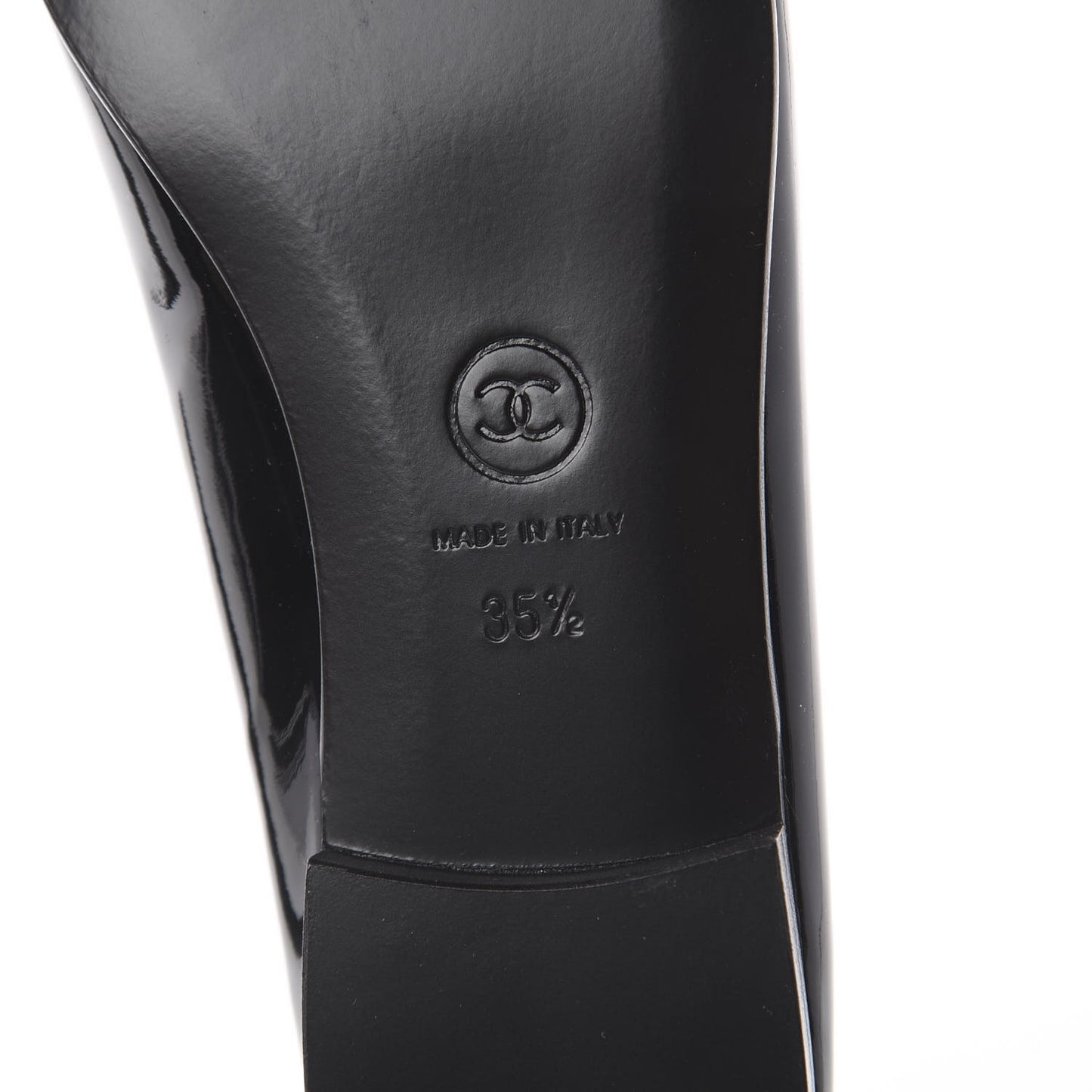 Patent CC Cap Toe Ballerina Flats 35.5 Black