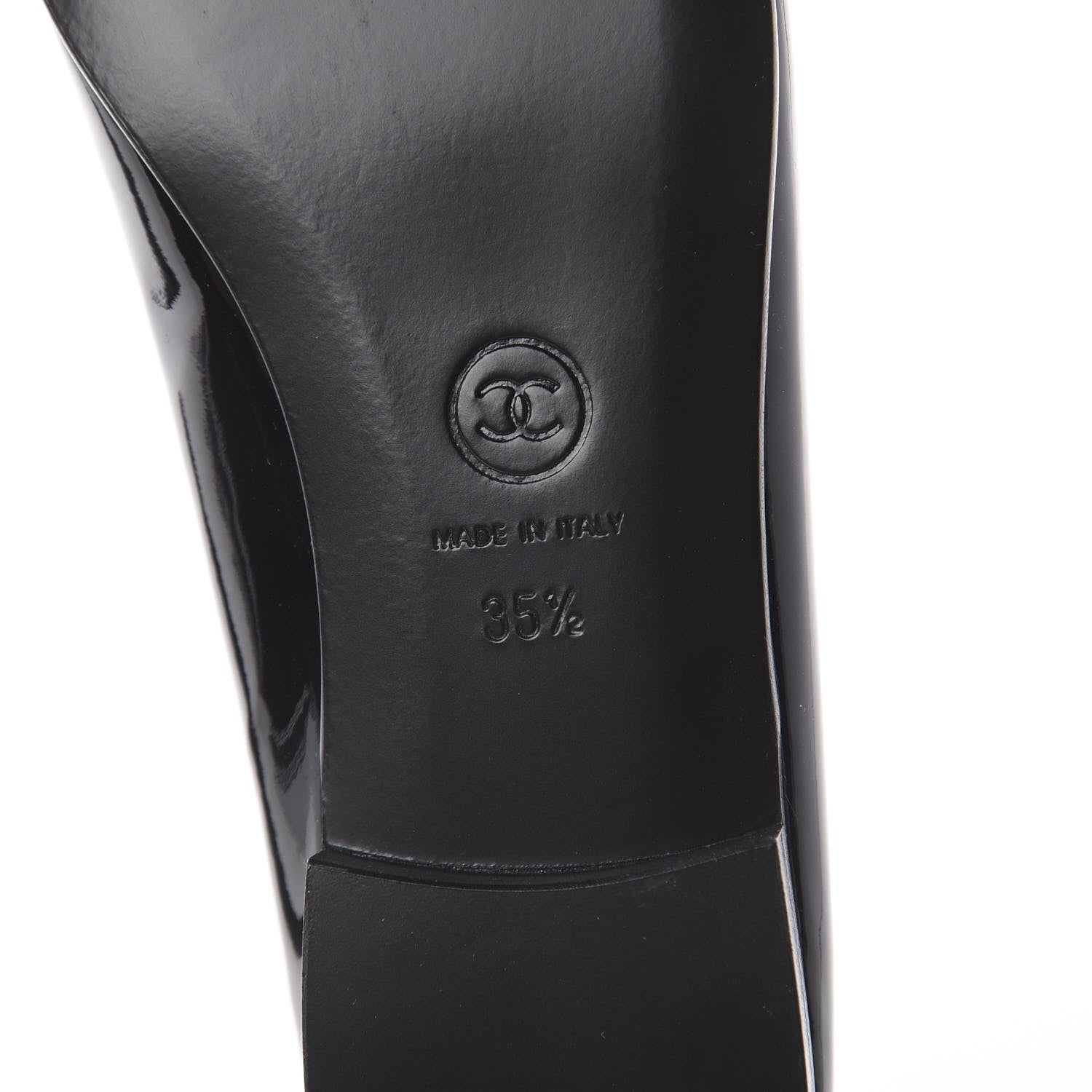 Chanel Patent CC Cap Toe Ballerina Flats 35.5 Black 7 of 7