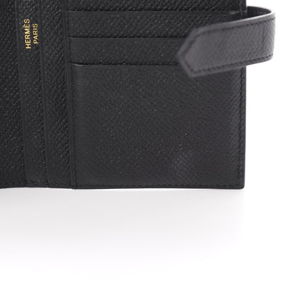 Hermes Epsom Bearn Compact Wallet Black 8 of 9