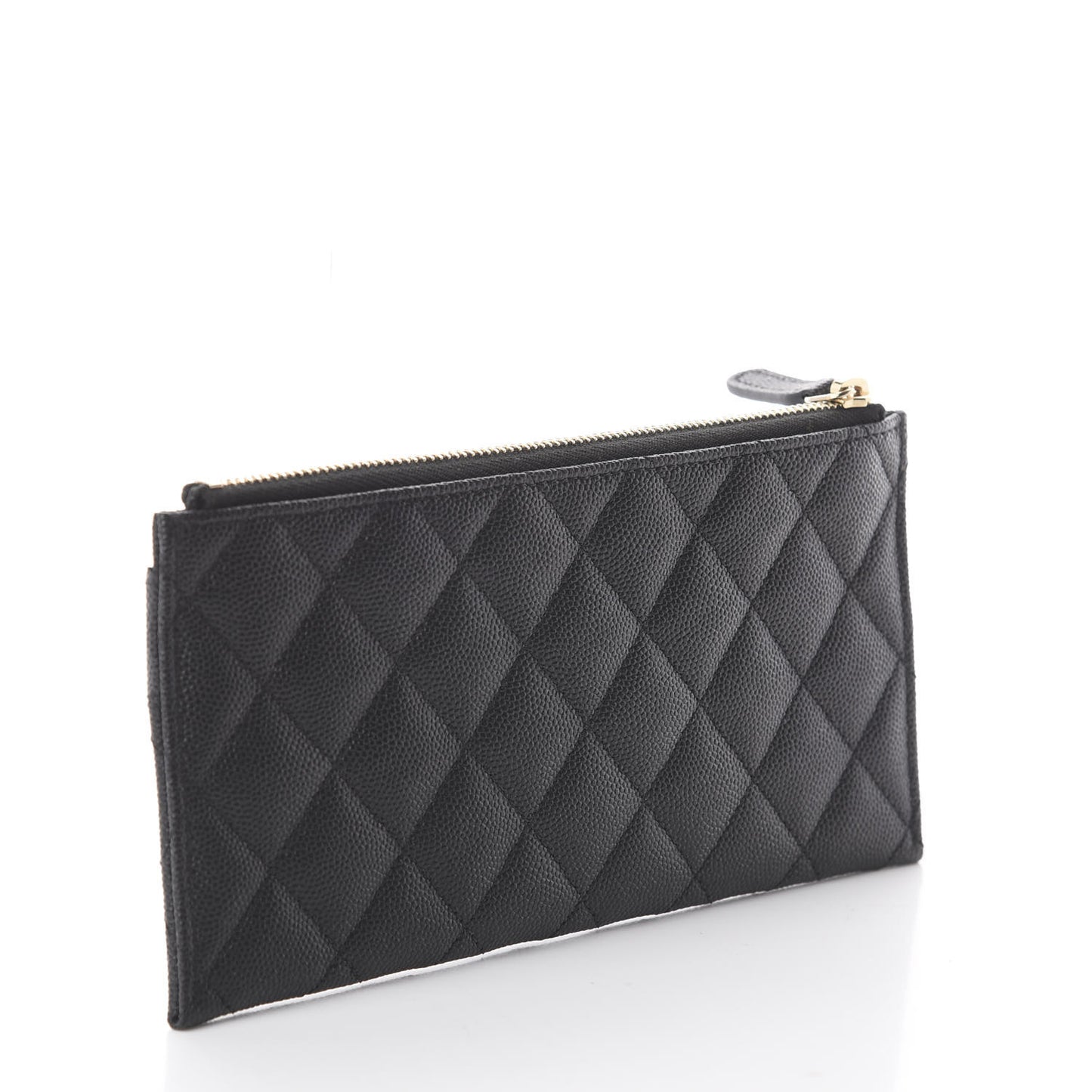 Caviar Quilted Mademoiselle Vintage Zip Pouch Black