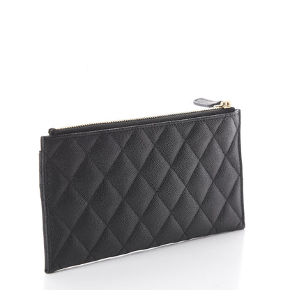 Chanel Caviar Quilted Mademoiselle Vintage Zip Pouch Black 2 of 6