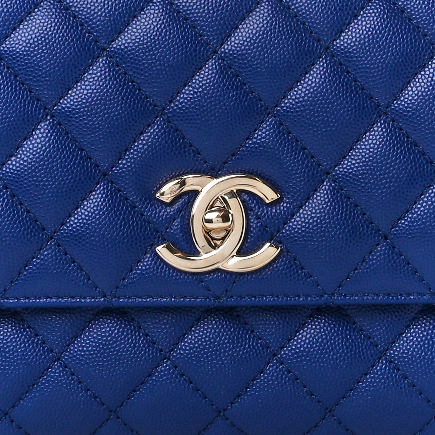 Chanel Caviar Quilted Small Coco Handle Flap Dark Blue 9 of 13