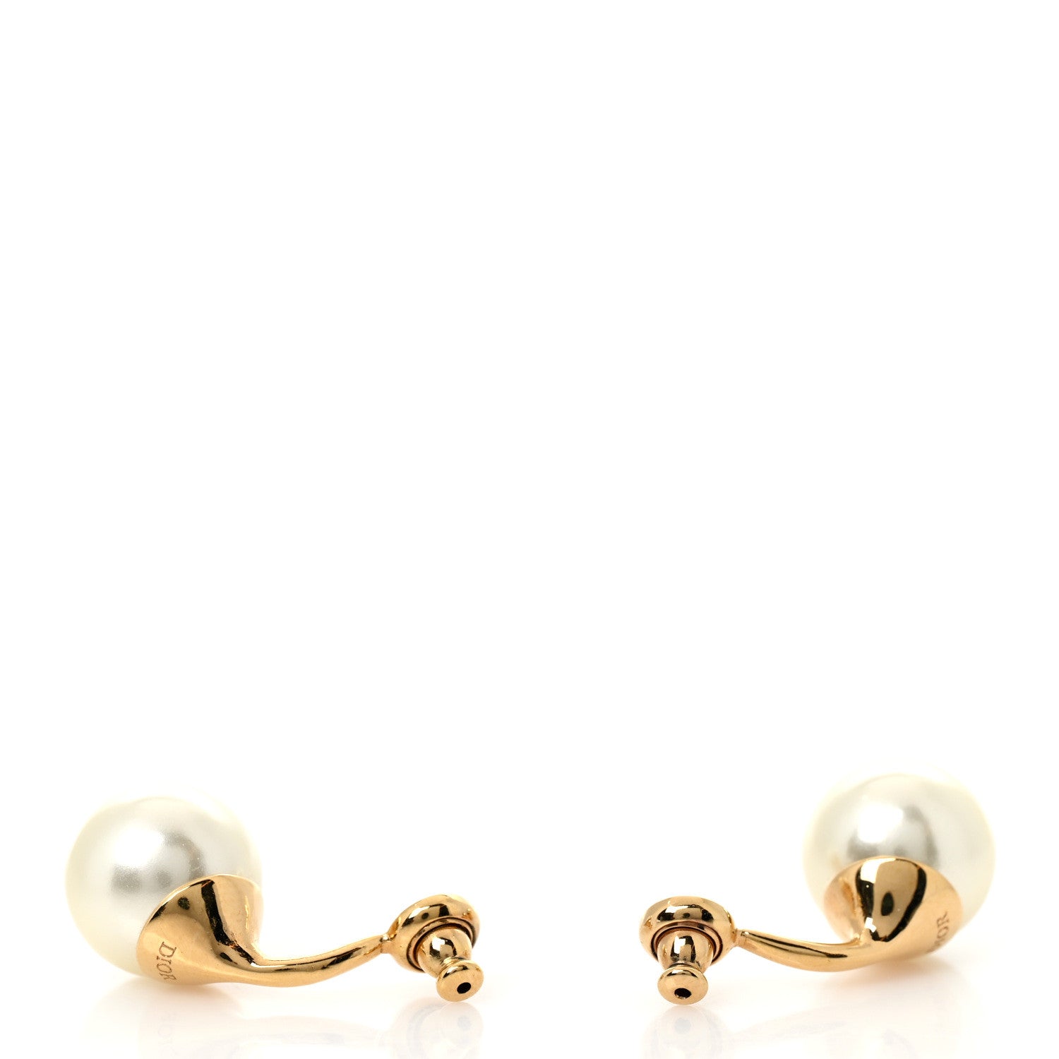 Christian Dior Double Pearl Earrings Gold 4 of 4