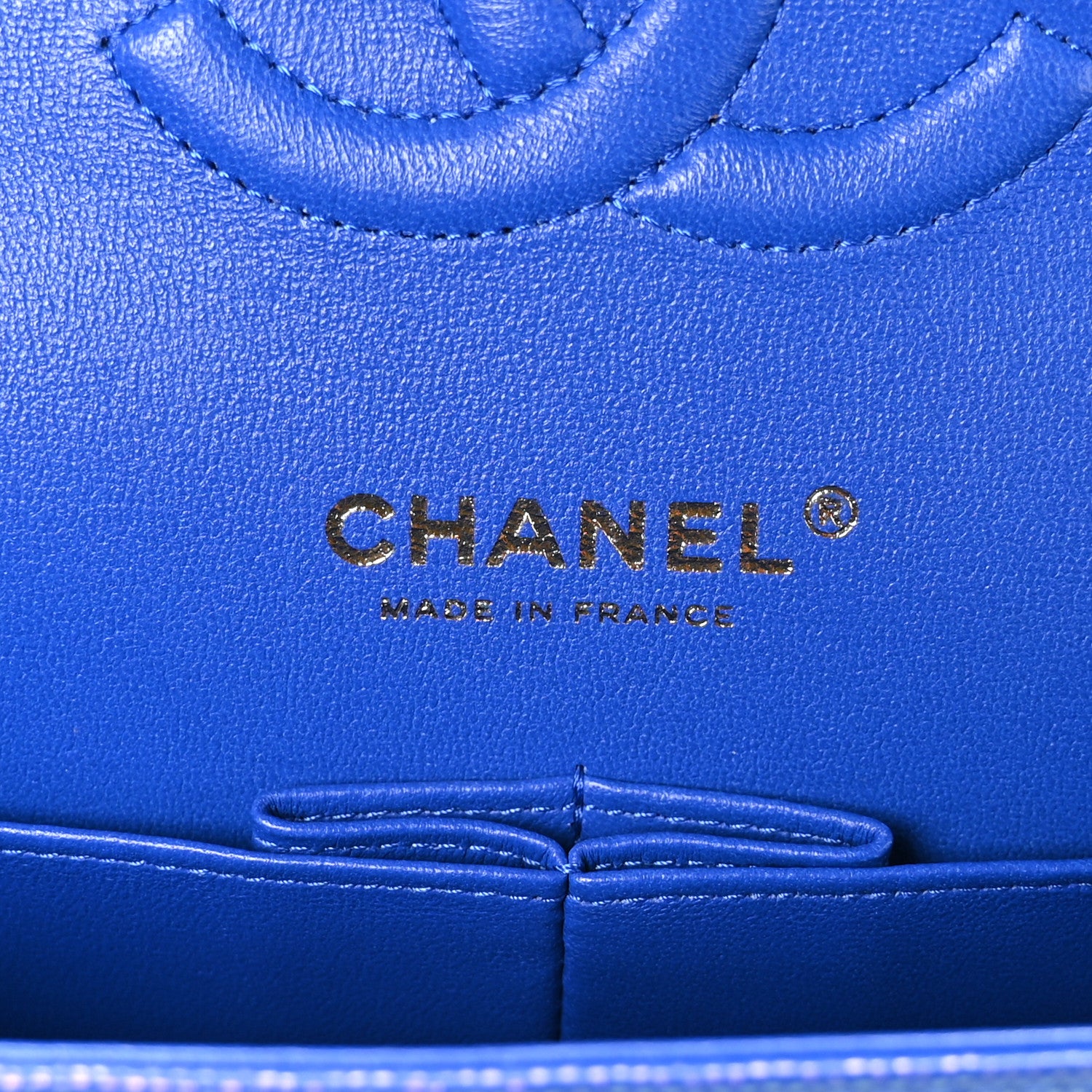 Chanel Iridescent Caviar Quilted Medium Double Flap Blue 6 of 10