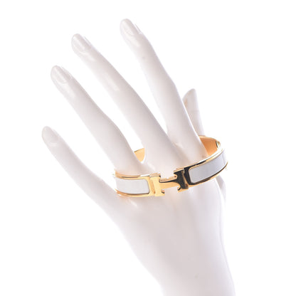 Hermes Enamel Narrow Clic Clac H Bracelet GM White 2 of 6