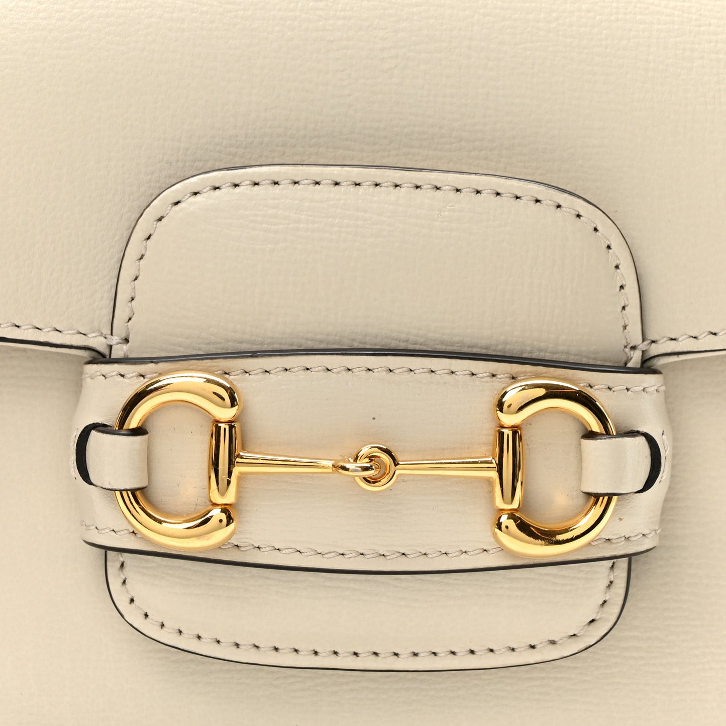 Azalea Calfskin Web Mini Horsebit 1955 Shoulder Bag Mystic White