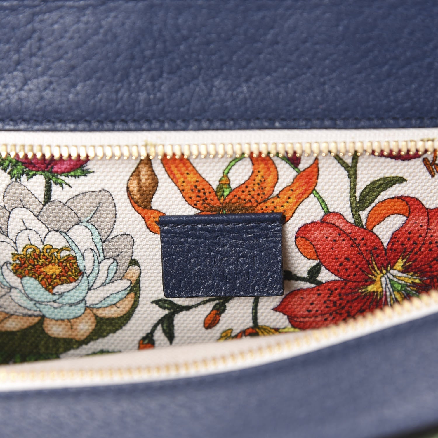 Gucci Canvas Medium Flora Tote White Multicolor Blue Agata 6 of 9