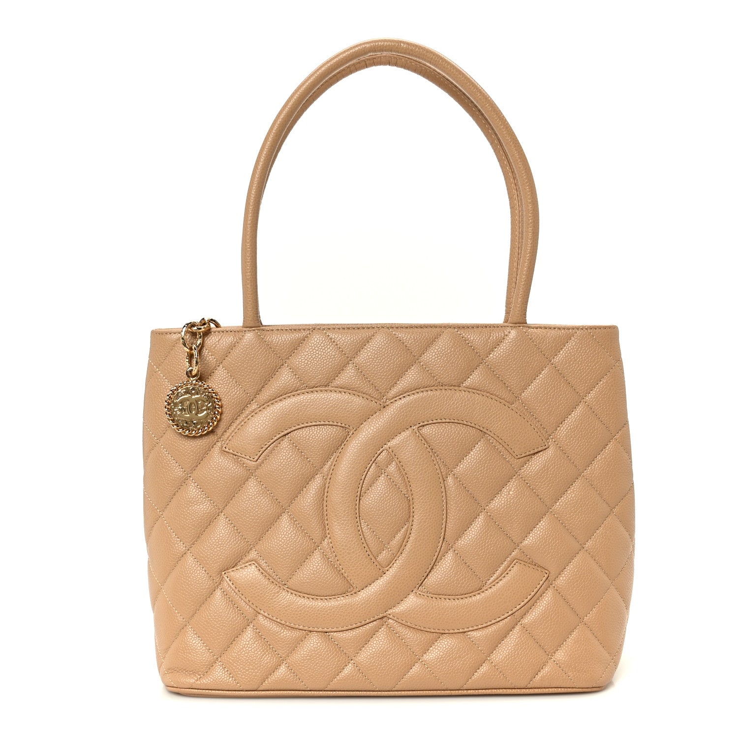 Chanel Caviar Quilted Medallion Tote Beige 1 of 10