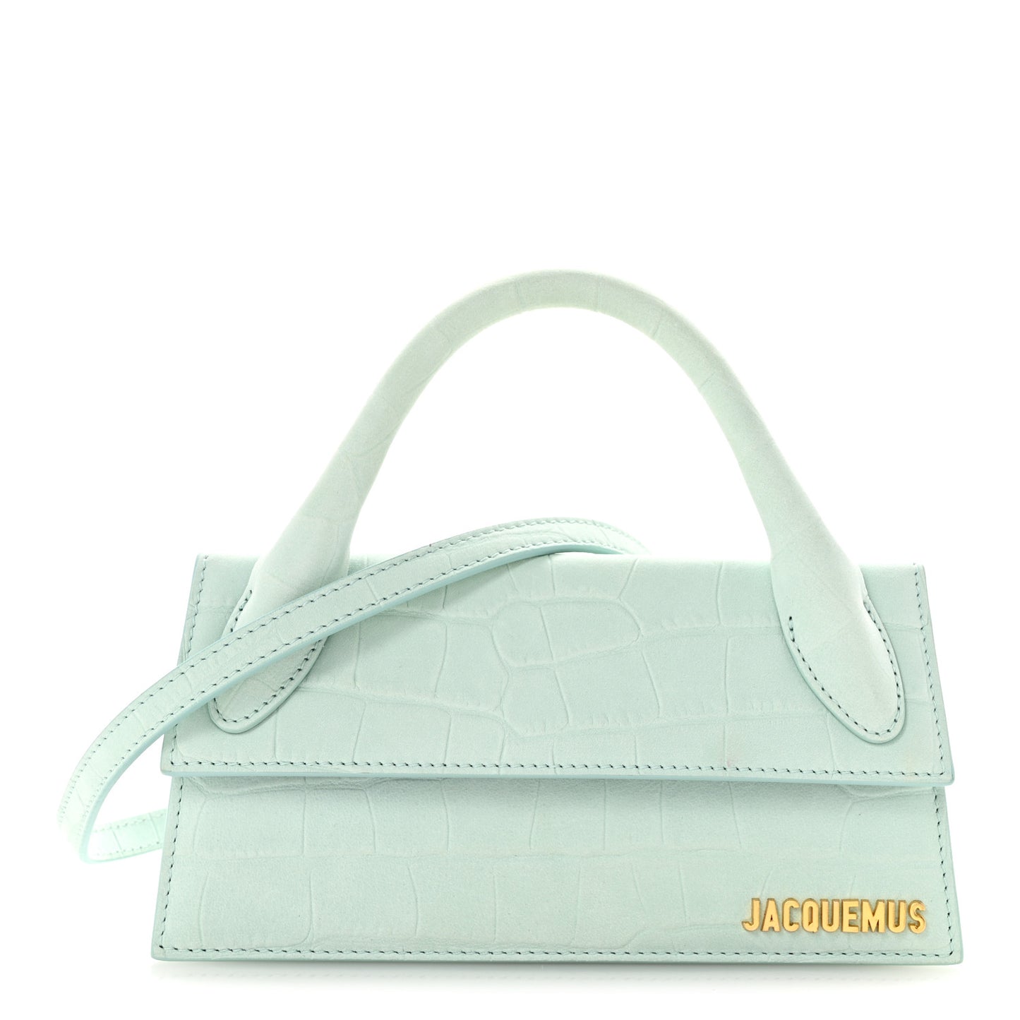 Nubuck Crocodile Embossed Le Chiquito Long Light Green