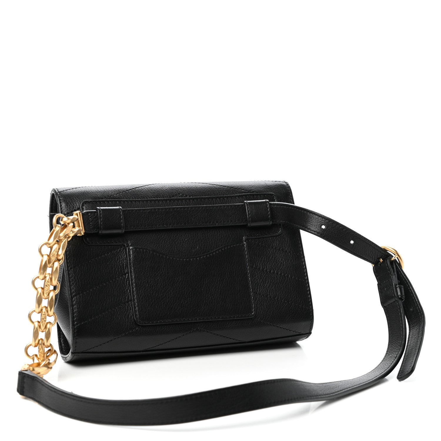 Chanel Calfskin Chevron Stitched Coco Waist Bag Black 3 of 10