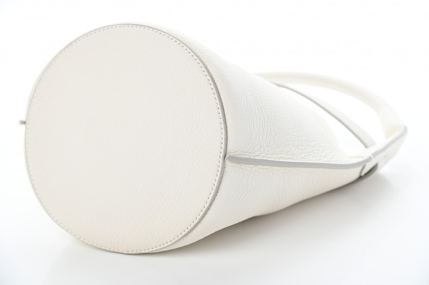 Supple Grained Calfskin Nano Big Bag Bucket White