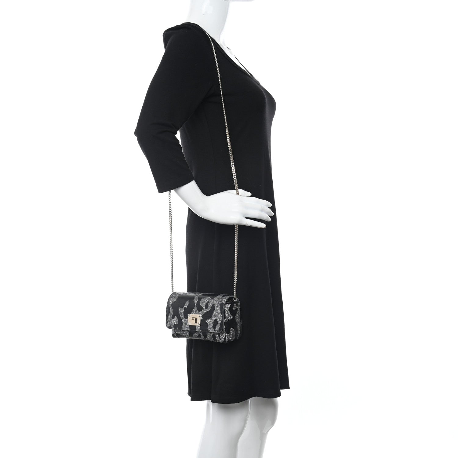Jimmy Choo Glitter Mini Ruby Chain Crossbody Anthracite 2 of 8
