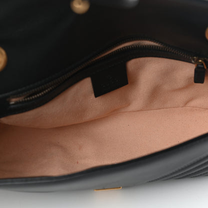 Gucci Calfskin Matelasse Small GG Marmont Shoulder Bag Black 4 of 5