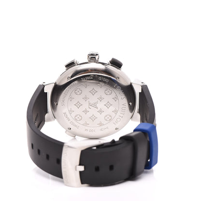 Louis Vuitton Stainless Steel Rubber 44mm Tambour Regatta Quartz Watch Blue 5 of 8
