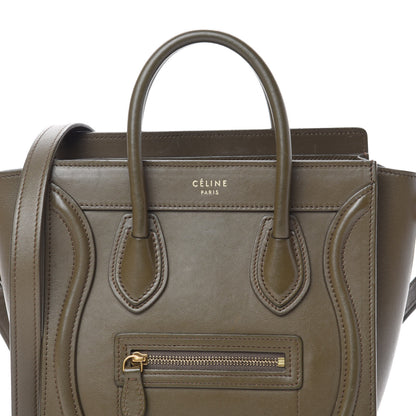 Celine Smooth Calfskin Nano Luggage Khaki 10 of 10