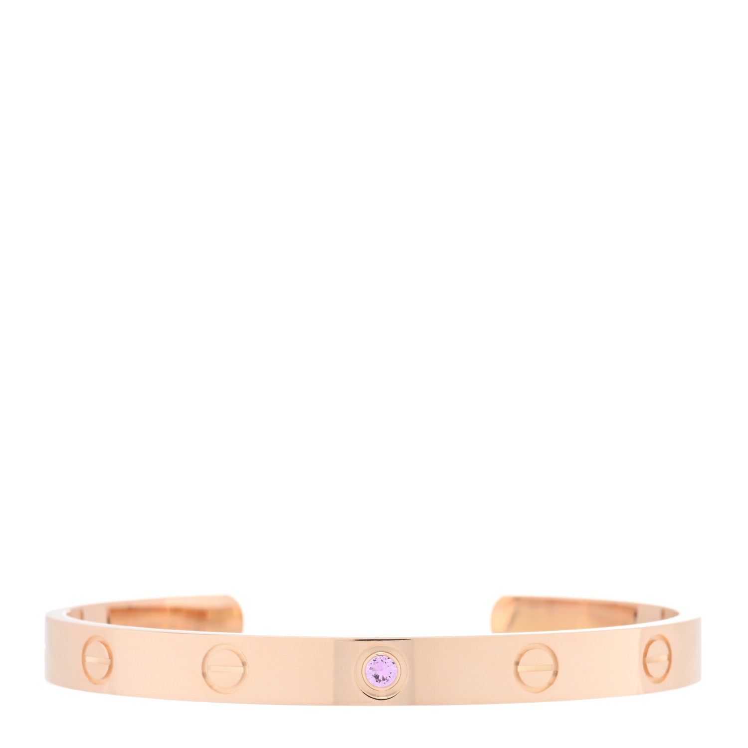 Cartier 18K Pink Gold Pink Sapphire LOVE Cuff Bracelet 17 1 of 3
