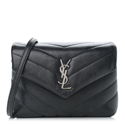 Saint Laurent Calfskin Y Quilted Monogram Toy Loulou Crossbody Bag Black 1 of 15