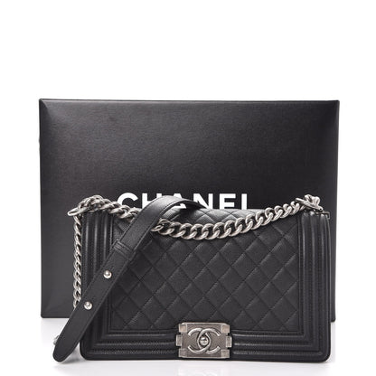 Chanel Caviar Quilted Medium Boy Flap Black 8 of 8