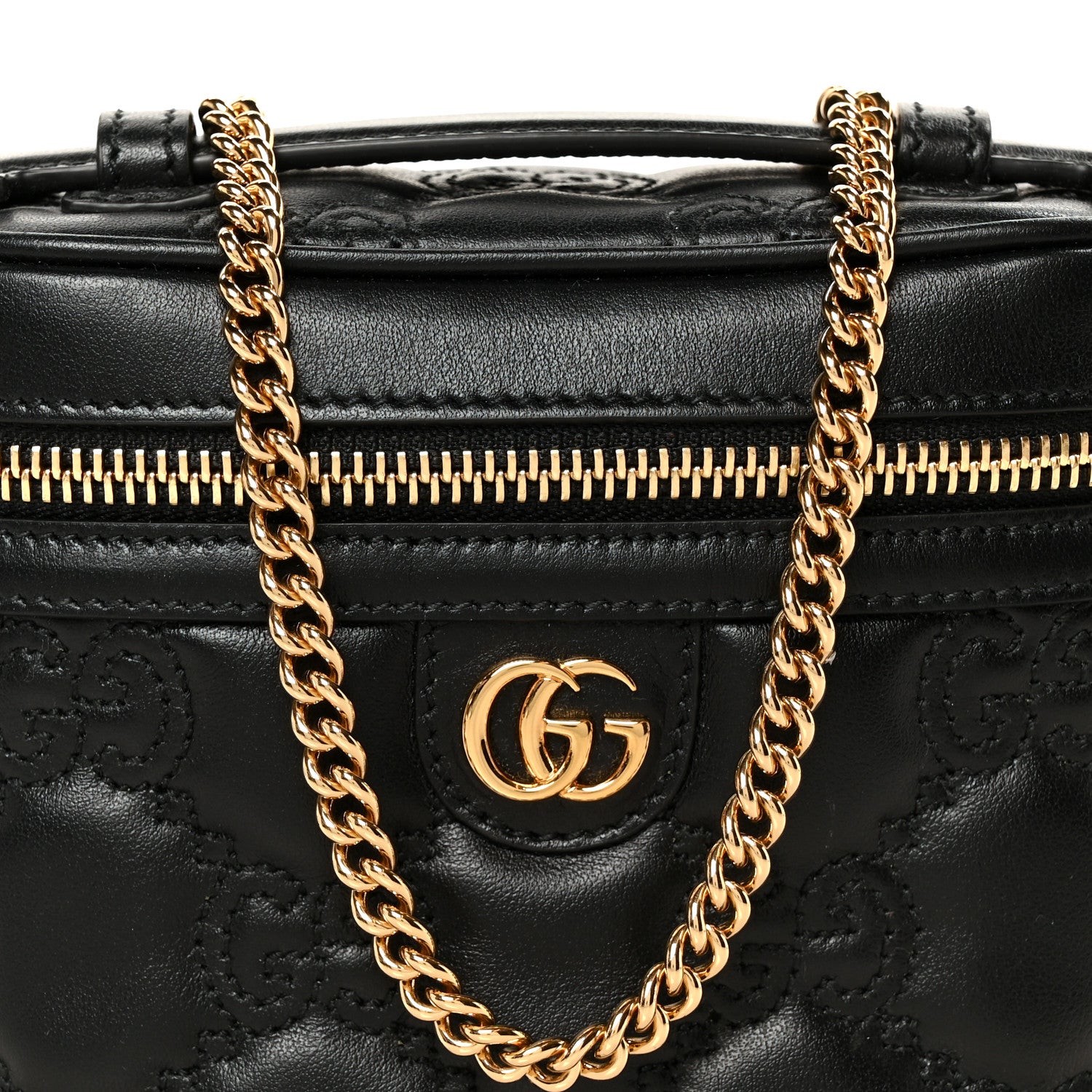Gucci Calfskin GG Matelasse Mini Top Handle Bag Black 7 of 10