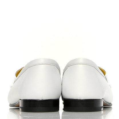 Hermes Calfskin Womens Paris Loafers 38.5 White Bois De Santal 6 of 9