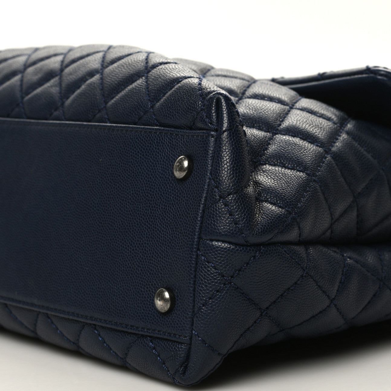 Chanel Caviar Quilted Medium Coco Handle Flap Navy Blue 11 of 11