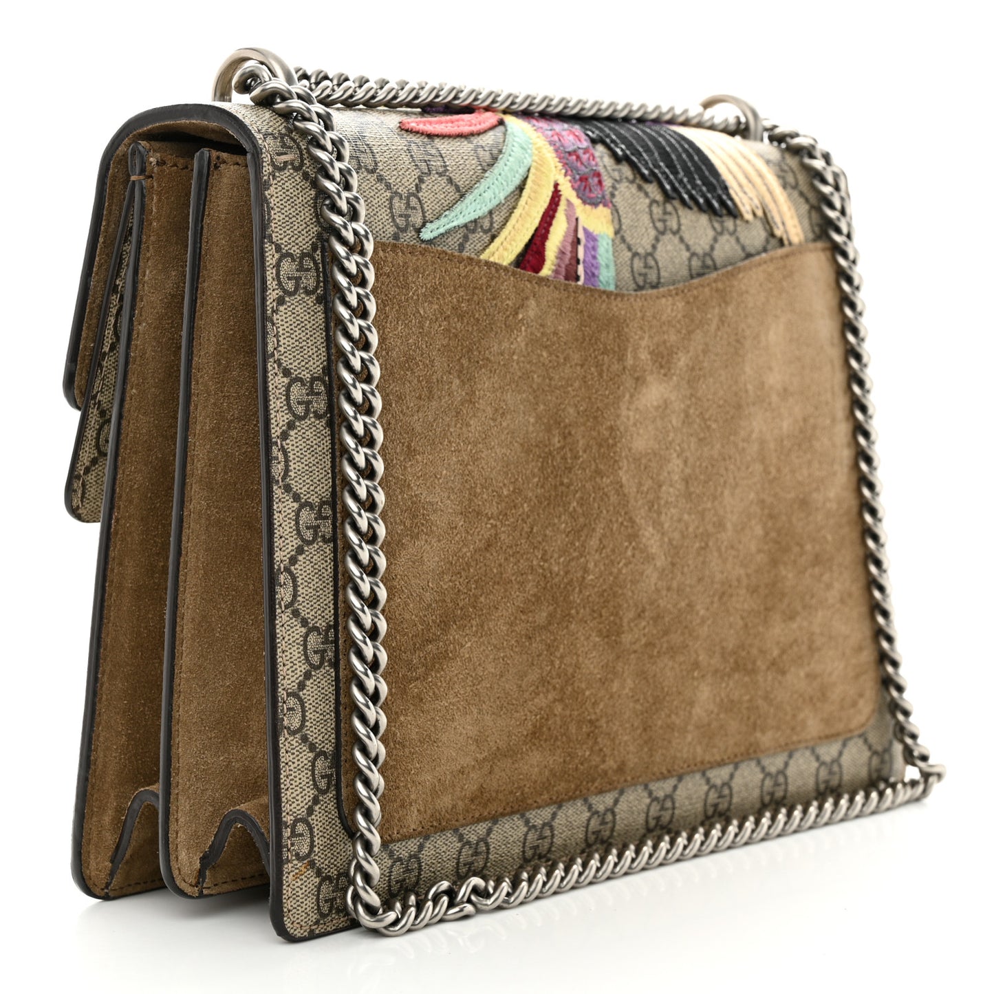 GG Supreme Monogram Embroidered Medium Dionysus Shoulder Bag Taupe