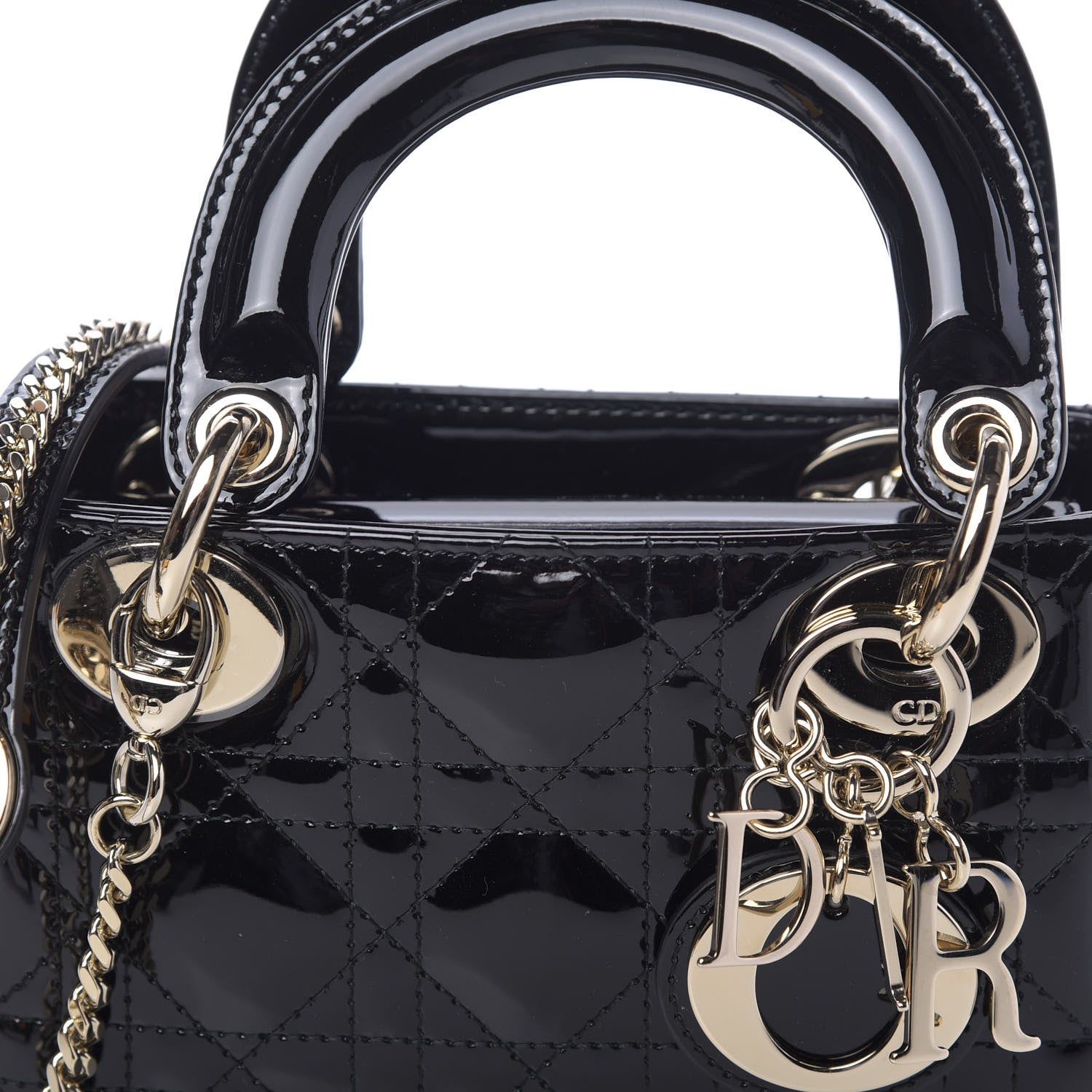 Christian Dior Patent Cannage Mini Lady Dior Black 9 of 9