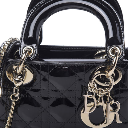 Christian Dior Patent Cannage Mini Lady Dior Black 9 of 9